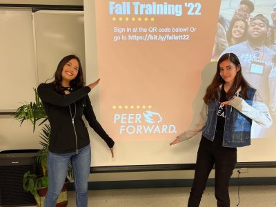 students get pumped for peerforward fall training