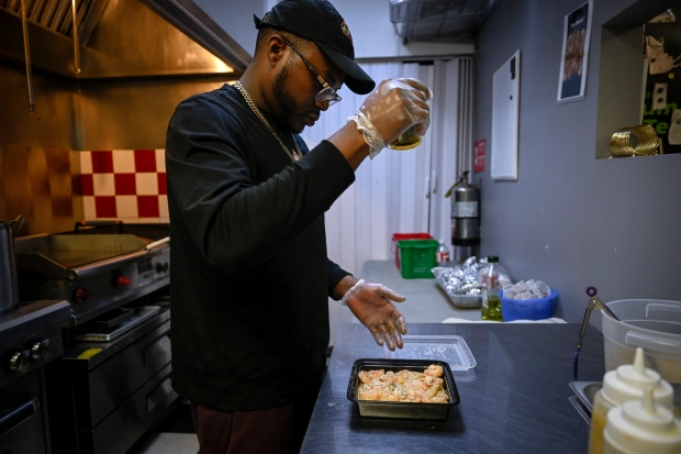 Chef Tyler Kanwai in the kitchen