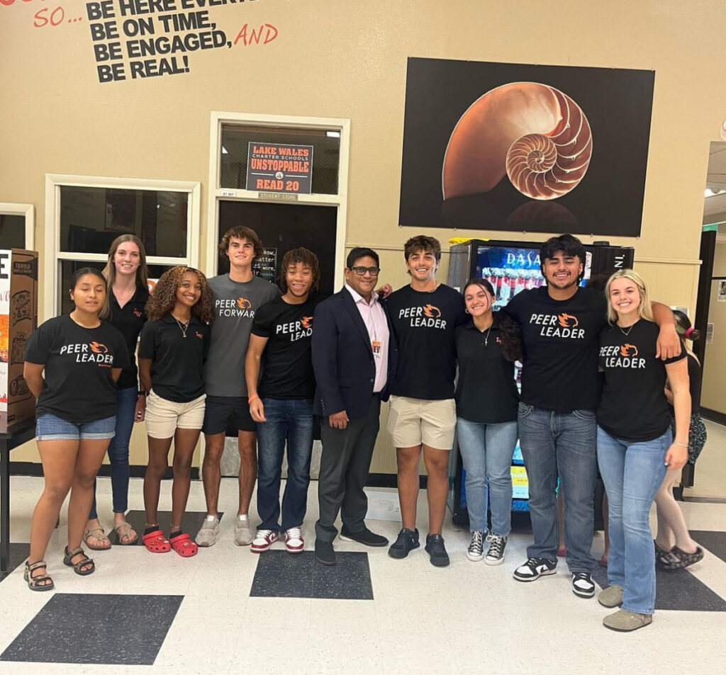 student peer leaders pose together at Lake Wales High School